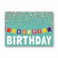 Banner Birthday Birthday Card - Silver Lined White Fastick Envelope